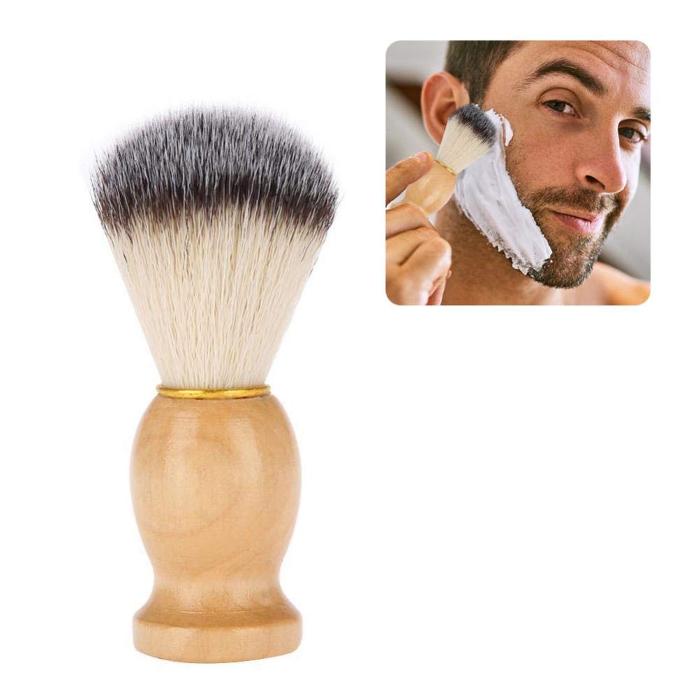 Men's Shaving Brush, Nylon Hair Sterile and Soft Hair, Portable Beard Brush Beauty Tools for Shaving Cream Foam Or Soap No Bristle Loss Promise