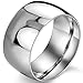 Men's 12mm Classic Silver Titanium Stainless Steel Ring Wedding Engagement Domed Band High Polished Size 7