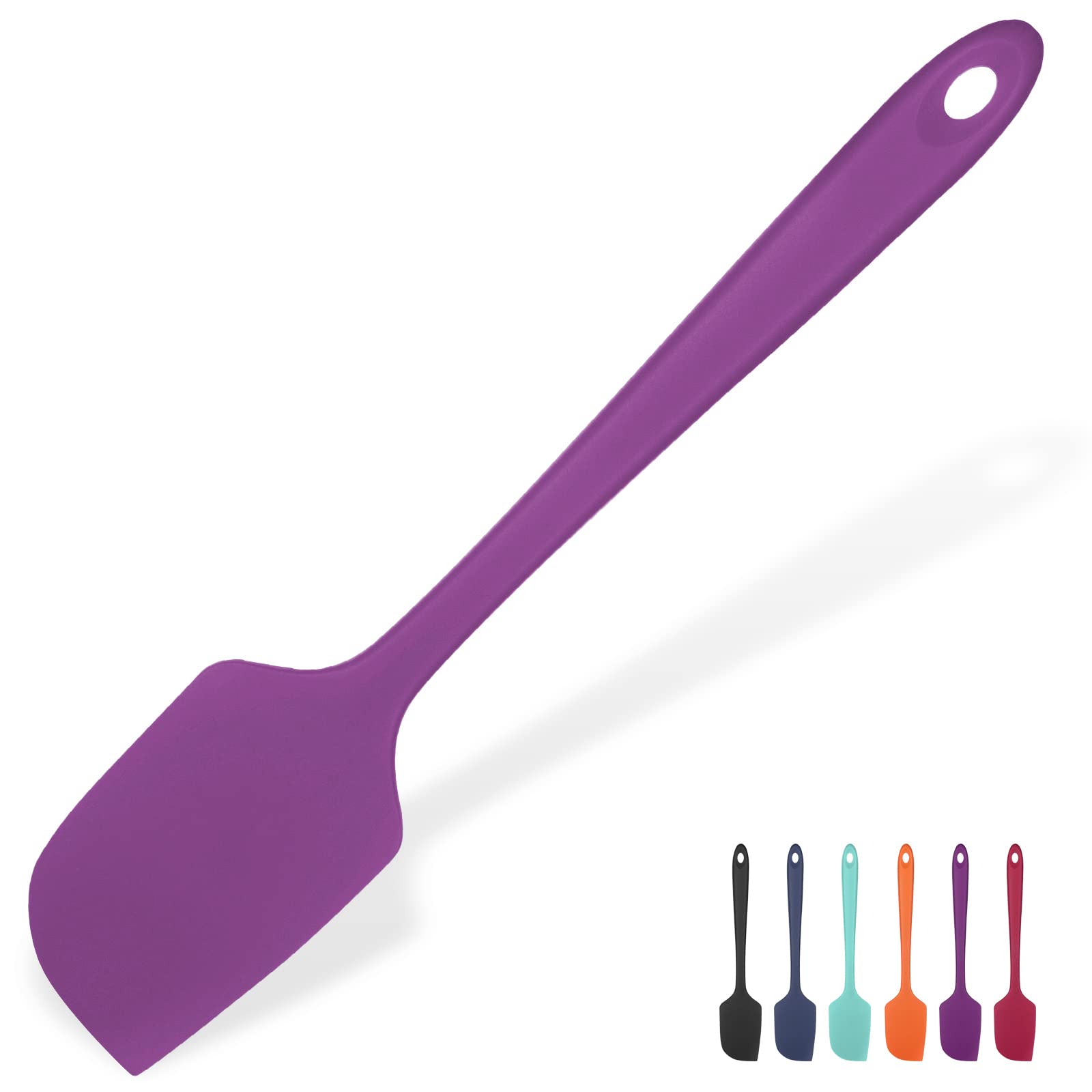 Heat Resistant Large Silicone Spatula: U-Taste 315℃ Heat Proof Non-Stick Flexible Seamless Scraper, Baking Cooking Kitchen Utensil with Nylon Core for Mixing Stirring Scraping (29cm, Purple) — image 1