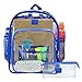 360 DESIGN BOX Heavy Duty Clear Backpack, SeeThrough Bookbag, Transparent Work Travel Bag Blue