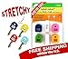 2-in-1 Key Cap and tag - Stretchy Material - One Size Fits Most Keys -Blank and Printed Labels - 4 Pack - Bold Colors