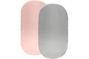 SiinvdaBZX 2 Pcs Satin Bassinet Sheets for Baby Hair, Silky Soft Bassinet Fitted Sheets for Hourglass, Oval & Rectangular Bas