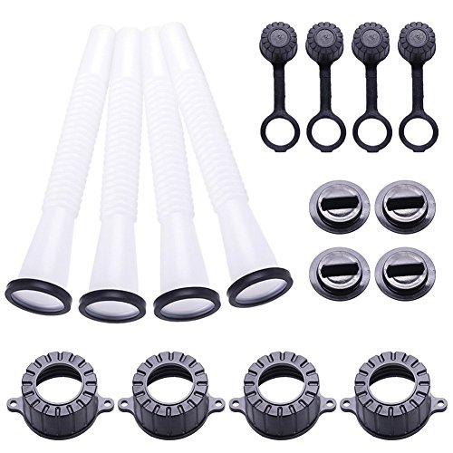 RUNMIND Fuel Can Spout, Gas Can Spouts Replacement Old Style Nozzle Kit for Universal 5gal 2.5 10 Gallon Gas Tank or Water Jug(4 Pack)
