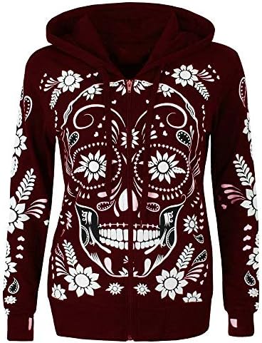 Mlide Rose Eye Sugar Skulls - Day of The Dead Gothic Women's Plus Size Hoodie Sweatshirt