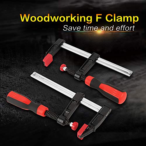 F Wood Pipe Clamps, 4Pcs 7.87inch Heavy Duty Woodworking F Clamp with