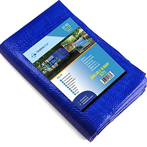 12'x12' Blue Multi-purpose 6ml Waterproof Poly Tarp Cover with Tent Shelter Camping Tarpaulin By Prime Tarps
