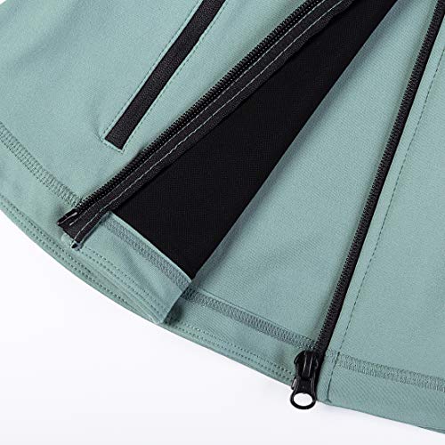 Dolcevida Women's Slim Fit Workout Track Jackets Full Zip Stretchy Warm up Active Running Jacket with Thumb Holes (Chinois Green, S)