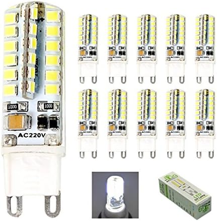HHD® LED G9 Light Bulb 3.5 W 300LM Super Bright 64 SMD 3014 LED Spotlight 25 W Replacement Halogen Lamp 360° Beam Angle AC 220-240V Energy Class A +, Blanc Froid 10pcs, G9, 3.0W 240.0V