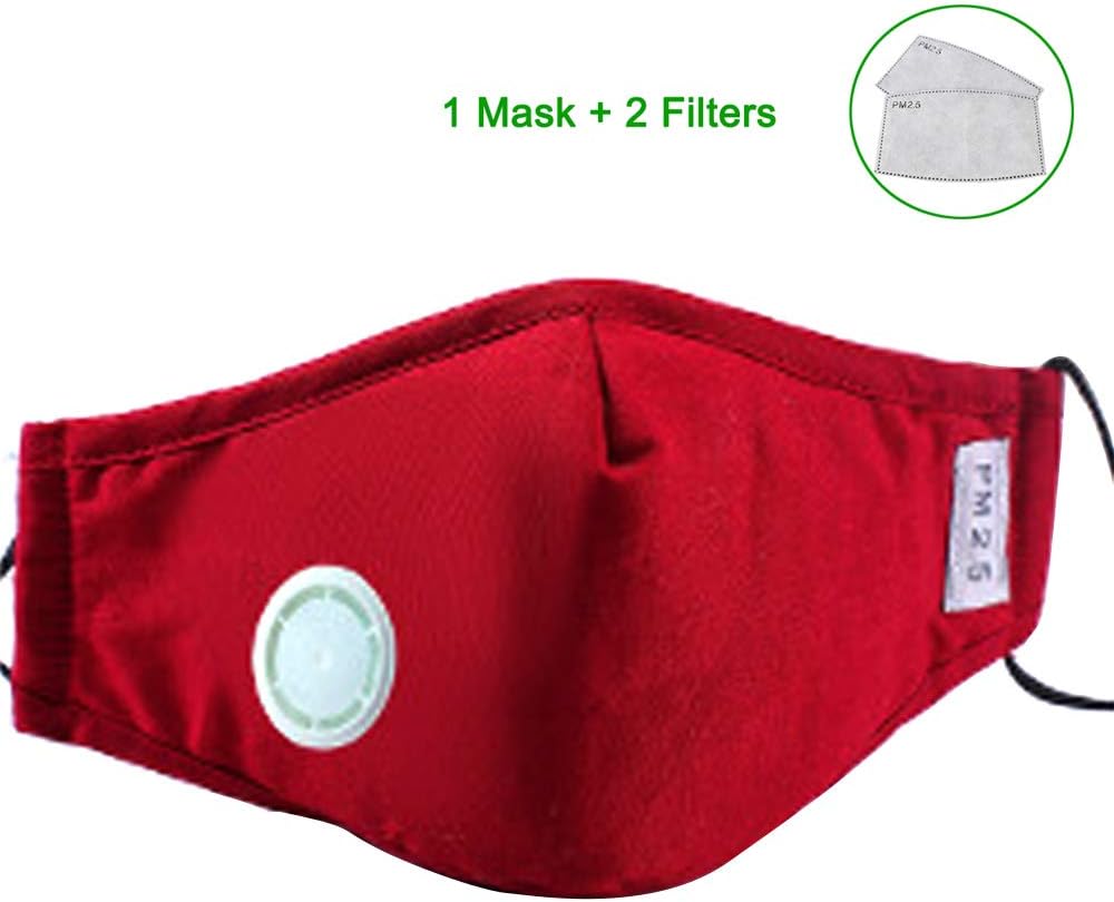 PM 2.5 Air Pollution Masks with 4 Air Filter Cotton Sheet Washable Reusable N95 Anti Dust Smoke Face Mask Respirator with Adjustable Straps