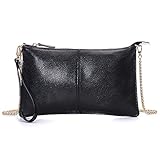 Clutch Wallet,YOUNA Small Leather Crossbody Purse for Women with Chain Shoulder Strap&Leather Wrist Strap