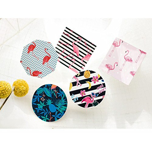 Decorative Flamingo Party Stickers Vintage Decals Homemade Treat Baked Candy Box Bags Envelope Labels Wedding Favors Decorations, 180pc - Thumbnail 6