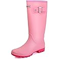 Lezzglt Rain Boots for Women, Waterproof Knee-high Rubber Boots, Comfortable Lightweight Garden Boots Keep Warm Work Tall Fishing Boots for Outdoor