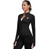 AURVAE Women's Workout Jacket, Womens Cropped Lightweight Running Jackets, Zip Slim Fit Athletic Tops for Gym, Yoga, Jogging