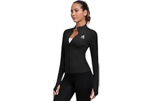 AURVAE Women's Workout Jacket, Womens Cropped Lightweight Running Jackets, Zip Slim Fit Athletic Tops for Gym, Yoga, Jogging