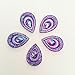 30 Pcs Teardrop Shaped Irridescent Finish, Flat Back Beads 2 Hole Cabochons (Purple)