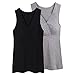 KUCI® Women Maternity Nursing Tank Top Camisole Sleep Bra for Breastfeeding (L, Black+Grey/2Pack)
