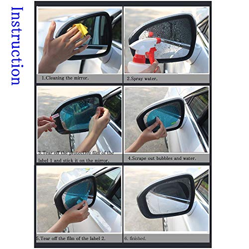 Anti-rain film for car,Anti-Fog,anti-glare for side Mirror&side Window Protective Film,packing 4（Ellipse） - Thumbnail 6