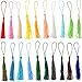 TecUnite 120 Pieces 13 cm/ 5 Inch Handmade Silky Soft Craft Mini Tassels with Loops for DIY Projects, Jewelry Making, Decoration, Bookmarks, 20 Colors, 6 Pieces Each Color