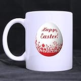 Easter Egg Pattern Happy Easter Fonts Floral Custom Morphing Coffee Mug Tea Cup 11 OZ Office Home Cup (Printed on two sides)