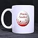 Easter Egg Pattern Happy Easter Fonts Floral Custom Morphing Coffee Mug Tea Cup 11 OZ Office Home Cup (Printed on two sides)