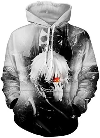 DreamAndReality Unisex Hoodies Tokyo Ghouls Ken Kaneki 3D Print Pullover Sportswear Sweatshirt Tops 249