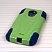 Motorola Moto G (2nd Gen 2014) / Moto G EXT Case - Blue / Green, MPERO IMPACT X Series Dual Layered Tough Durable Shock Absorbing Silicone Polycarbonate Hybrid Kickstand Cover