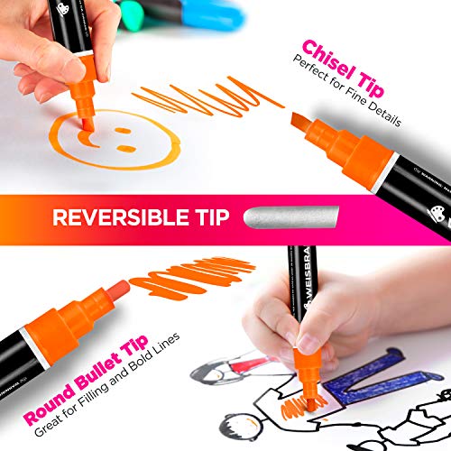 WEISBRANDT Washable Markers, Liquid Chalk Markers & Metallic Colors