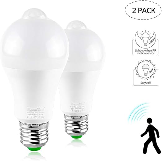 Amazon Co Jp Ammtoo Ledモーションセンサー電球 15w E26 温白色 2700k Pir Led電球 1400lm 廊下 ポーチ ガレージ 2パック Diy Tools Garden