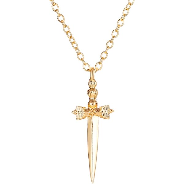 BELUCKIN Punk Sword Cross Pendant Necklace Gothic Dagger