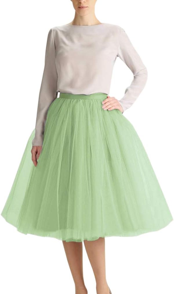 Wedding Planning Women's A Line Short Knee Length Tutu Tulle Prom Party Skirt