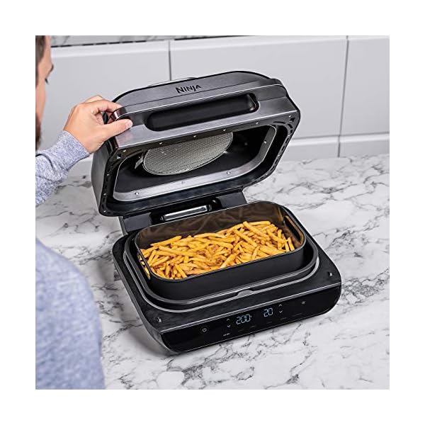 Ninja Foodi MAX Health Grill and Air Fryer [AG551UK], 3.8 L, Grey/Silver