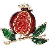 Crystal Pomegranate Brooch pin, Red Fruit Brooch Pin,Sweet brooch,Suit Stud, Shirt Studs, Lapel Pin for women for men，Dainty Christmas Wedding Birthday Holiday Jewelry Unisex Clothing Accessories