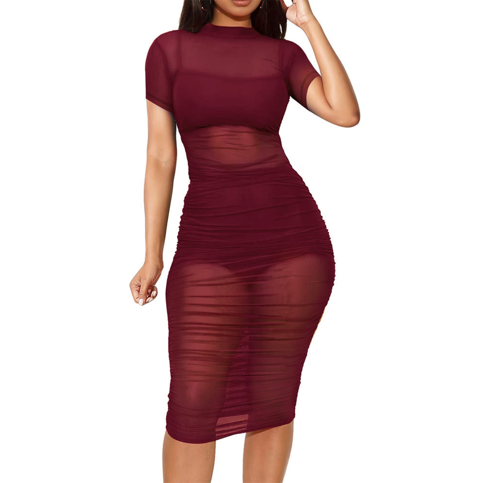 Women's Sexy Mesh See Through Dress