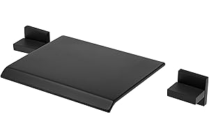 SUMERAIN Matte Black Wall Mount Bathtub Faucet Waterfall Tub Filler Two Handles High Flow Rate