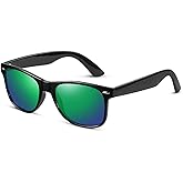 WMAO Polarized Trendy Square Sunglasses for Mens Womens Black Retro Driving Fishing Sun Glasses UV400 Protection