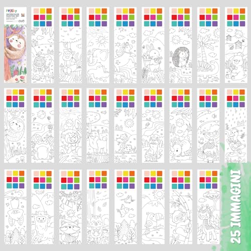 FESTICY Water Colouring Book for Children 25 Pages with Brush Tank Travel Games Without Dirt I Gift Birthday 4+ Years Old Creative Educational Activities