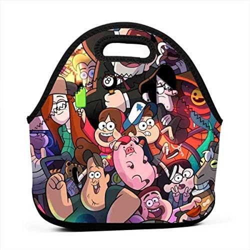 Rose Marlowe Gra-Vity Fall-s Family Lunch Bag Tote Waterproof Outdoor Travel Picnic Carry Case Lunchbox with Zipper for Womens Mens Boys Girls