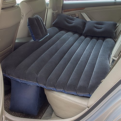 NEX Car Inflatable Mattress Travel Camping Air Bed Backseat Extended Couch for car with Motor Pump, Two Pillows for Sleep, Rest, for Universal SUV, Car and MPV
