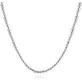 Savlano 925 Sterling Silver 3MM Handmade Bead Ball Strand Chain Necklace For Women - Made in Italy Comes With a Gift Box