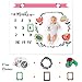 Baby Monthly Milestone Blanket for Girl Boy, Floral Photo Props Personalized Photography Backdrop for Newborn Infant Month Growth Pictures, Unisex New Baby Twins Swaddle Shower Gift