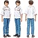 E-TING 3 Sets Casual Wear Plaid Shirt T-shirt Jeans Pants Trousers Doll Clothes for Boy Doll (#A1)