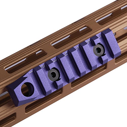 TuFok Mlok Rail Section Aluminum - M-lok Picatinny Rail Adapter Attachment, Rifle Rail Cover with 3/8" QD Sling Mount Swivel Socket(for Two Point Sling)(7-Slot,Purple) - Thumbnail 4