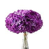 AVIVIHO Hydrangea Silk Flowers Purple Heads with