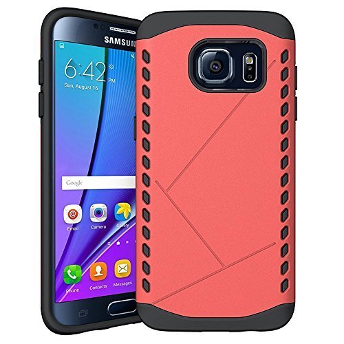 Galaxy S7 Edge case, MOACC Shock Absorbent Sheild [Red] [Dual Layer Armor] Hybrid Hard PC Defender Rugged Shockproof Protective Bumper for Samsung Galaxy S7 Edge