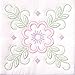 Jack Dempsey Needle Art 73297 XX Floral Design 6-Quilt Block, 18-Inch by 18-Inch, White
