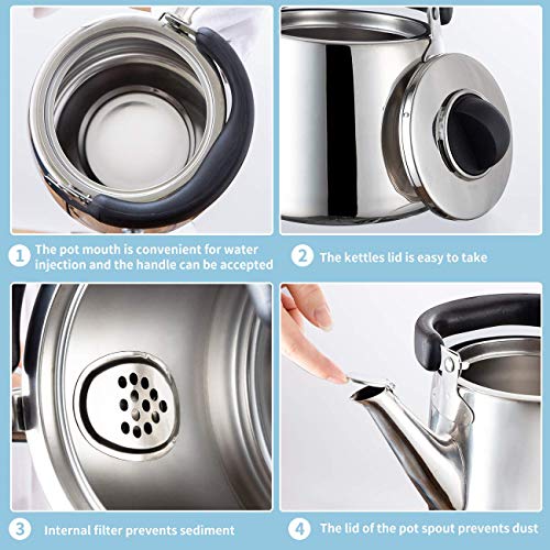 MMAX Stainless Steel Tea Kettle Stovetop Whistling Teakettle Teapot