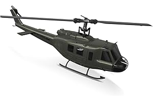 Carmanon UH-1 RC Helicopter - Huey Collectable Remote Control Helicopter with Auto-Hover for Adults, Beginners, 1/27 Scale, 2 Batteries