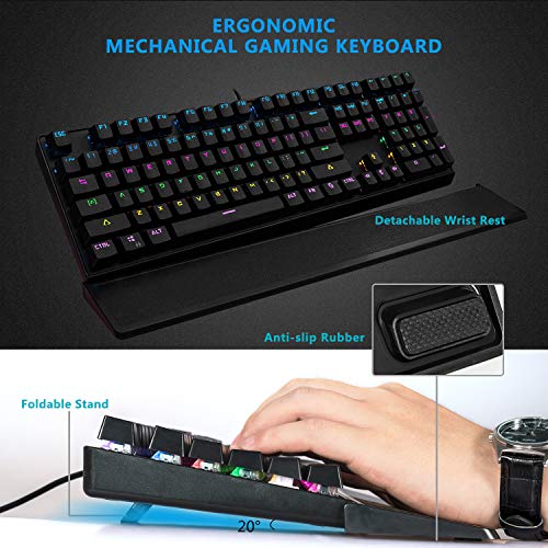 Mechanical Keyboard and Mouse Combo Gaming Blue Switches Customized LED