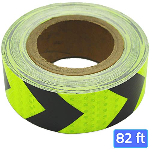 Pure Ponta High Visibility Black and Yellow Reflective Arrow Hazard Tape | 82 feet x 2 Inches High Intensity Waterproof Retroreflective Tape | Chevron Reflector Tape Roll - Thumbnail 5