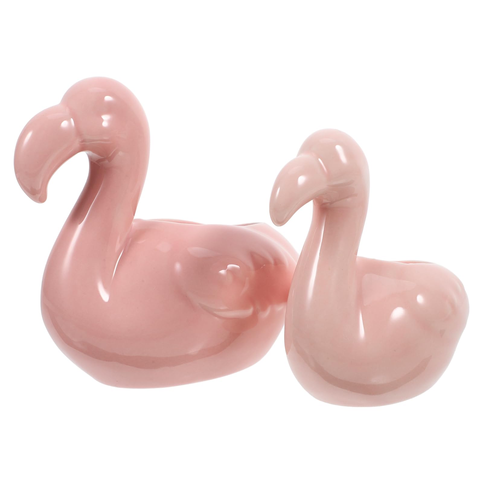 POPETPOP 2pcs Flamingo Succulent Planter Pots for Plants Pots for Indoor Plants Indoor Planters Cartoon Ceramic Planter Plant Pots Succulent Pot Mini Basin Desktop Pink